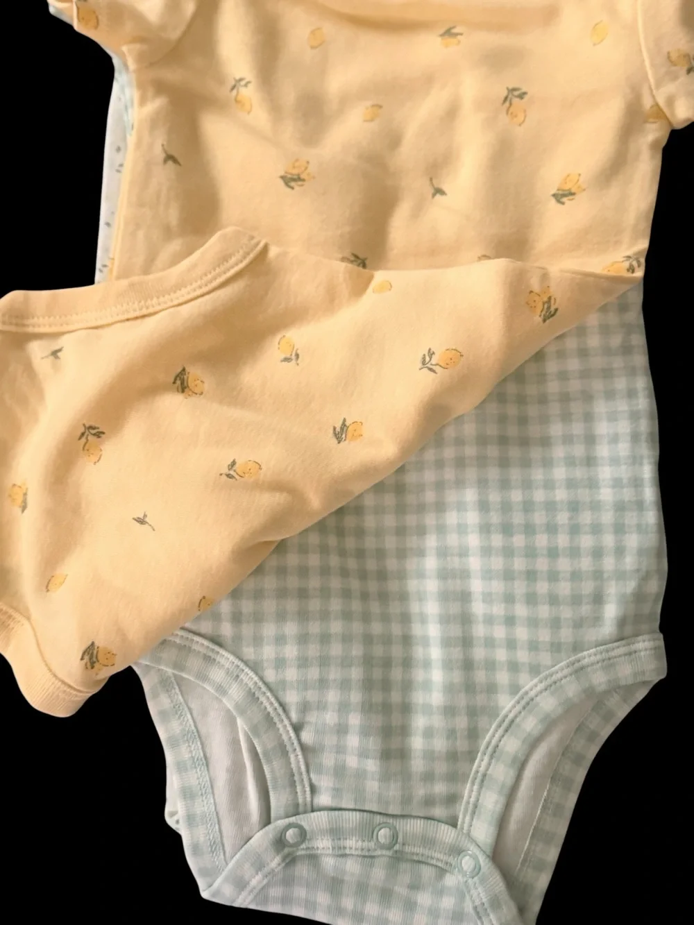 Carter's Pale Yellow Lemon Print Short Sleeve Baby Onesie